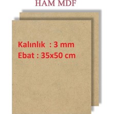 Mobilreyon - 4 Adet Duralit Ham Mdf 3 mm Kalınlık, 35X50 cm (Resim Kağıdı Ölçüsü)