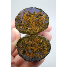 Healcrystal Topraksı Bronz Pas ve Menekşe Mor Karadeniz Tüy Akik