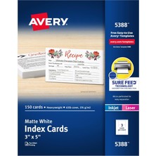 Avery 5388 Beyaz 150PIÈCE"" (S) Trennblatt – Trennblaetter (Beyaz, 50 Yaprak, 3,23 M (127), 193,6 cm (76.2), 150 Adet (S))