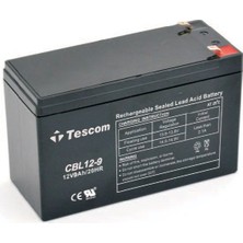 Shopwave Tescom Combatt, CBL12-9, 12V 9AH, Bakımsız,  Kuru Akü. Ups Için Uygundur. (100012238)