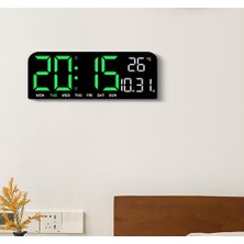 Renkli Dijital Duvar Saati - Sıcaklık, Tarih, Zamanlayıcı, Gece Lambası, Alarm, Geri Sayım Büyük Dijital Çalar Saat - Büyük Ekran Alarmı (Mavi)