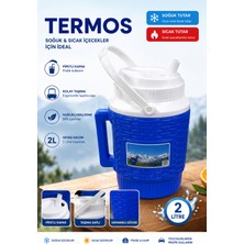 Güzelyüz Avm Su Termosu 2 Litre Pipetli Taşıma Kulplu Piknik Kamp Araba Seyahat Soğuk Saklama Kutusu Su Meşrubat