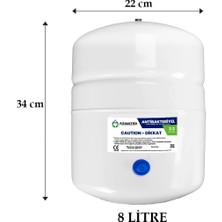 As Water Su Arıtma Cihazı Çelik Su Tankı 2.2 Galon 8lt Tank