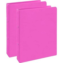 Pembe 2 Halkalı Klasör 2 Adet A4 Pvc Öğrenci ve Ofis Tipi Evrak Sunum Talebe Büro Klasörü Iç Cepli Otomatik Mekanizmalı