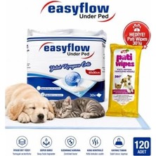 Easyflow Kedi ve Köpek Çiş Pedi, 60X90 Cm, 120 Adet, Pati Temizleme Mendili Dahil