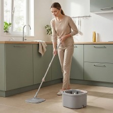 Deconox Cool Mop Temiz ve Kirli Su Ayıran Otomatik Temizlik Seti - Su Tahliyeli, Paslanmaz Çelik Saplı Mikrofiber Kare Paspas