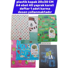 Seyfi Kırtasiye Plastik Kapak 20X30 cm A4 Ebat 40 Yaprak Kareli Defter 1 Adet Karma Desen Yollanmaktadır