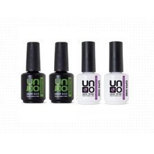 Fontenay Uno Top Coat Super Shine 15ML X2 - Uno Rubber Base Coat 15M X2 4'lü Set Şeffaf