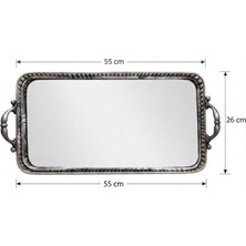 Panalı Metal Dekoratif Tepsi Büyük Boy 55 x 26 cm