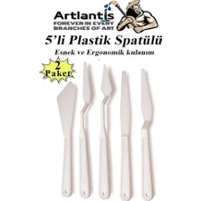 Artlantis Plastik Palet Bıçağı 5 Li Set, Esnek Plastik Spatül 2 Paket