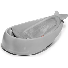 Skip Hop Moby Wal Küvet, 3 Kademeli, Kaymaz, Bebekler Için Banyo, Gri