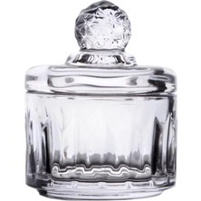 Deconox Lüx Kristal Mini Cam Şekerlik & Cam Lokumluk, Kesme Cam Lüx Şekerlik 7.5cm*9.2cm - 06644