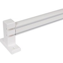 Ahşap Başlıklı Alüminyum Dekoratif Ray Korniş Beyaz (150 Cm)