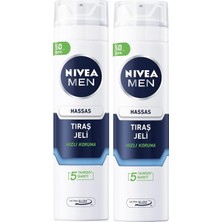 Men Erkek Hassas Ciltlere Özel Tıraş Jeli 200ML, Yanma Kızarma Kuruma Engelleyici, X2 Adet