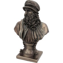 Leonardo Da Vinci Bronz Finish Göğüs Heykel Sanatçı