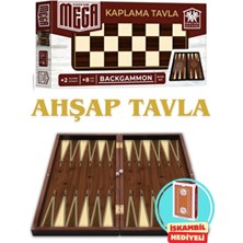Oyun Kafası Ahşap Kaplama Manyetik Kapak Plastik Pullu Büyük Boy Tavla Takımı