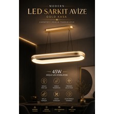 Elvora Home Modern (Premium) 3 Renkli Şık Ledli 45W Sarkıt Uzun Avize Salon Mutfak Yemek Masası Üstü Avizesi Modelleri