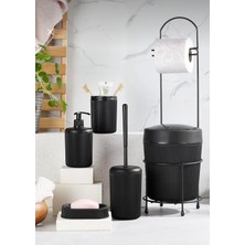 6 Parça Modern Banyo Seti, Çöp Kovası, Tuvalet Kağıtlığı, Tuvalet Fırçası, Sıvı ve Kat