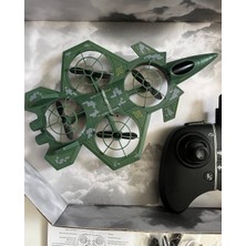 Mavi Su Dünyası Uzaktan Kumandalı Yeşil Uçak Dron | 2.4ghz 360 Derece Dönen | Otomatik Iniş Kalkış