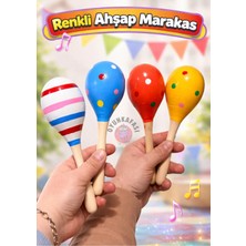 Oyun Kafası Renkli Marakas Ahşap Çocuk Oyuncağı Sesli Eğlence Ritim Oyunu