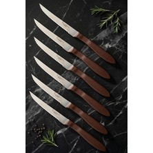 Lazbisa Hand Caft Serisi Steak Mutfak Bıçak Seti 6'li Steak Et Yemek Bıçağı (MFT-2344)