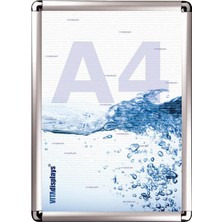 Vıtadisplays 5'li Ekonomik Paket, Alüminyum Değiştirilebilir Çerçeve, Dın A4 Gümüş Rondo, Po