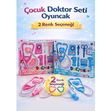 Oyun Kafası Çocuk Doktor Seti Oyuncak | 2 Renk Seçenekli (Pembe-Mavi) Stetoskoplu Eğitici Rol Yapma Oyunu