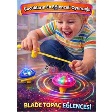 Oyun Kafası Işıklı Blade Topaç Çek Bırak Dönen Oyuncak LED Işıklı Spinner Top Çocuk Oyuncağı
