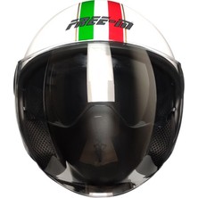 Ebakbak Motosiklet Yarım Kask Camlı Ce Onaylı Güneş Vizörlü Motor Kaskı Itaılan