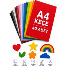 Nistabolje 40 Adet Keçe Karışık Renk - A4 Boyutunda 20X30 cm
