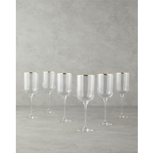 Bridgette Cam 6'lı Kadeh 350 ml Gold