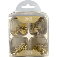 Cubbie Premium 4'lü Kutu Ataş Raptiye Seti, Gold