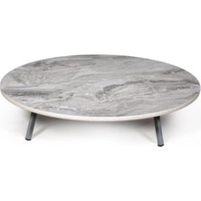 90CM Katlanabilir Metal Ayaklı Sofra Mermer Desen Yer Sofrası Masa Geleneksel Sağlıklı Yemek So