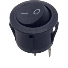 Alkatronik 23MM Yuvarlak 2 Pin Anahtar Buton Kcd1 Siyah Plastik Mini Açma Kapama On/off
