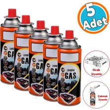 Kamp Gazı Bütan Propan Gaz Tüpü Portatif Ocak Kartuşu Tek Kullanımlık Pürmüz 400 ml 5 Ade