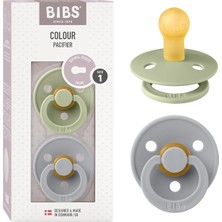 Bibs Colour Ikili Kauçuk Emzik-Sage/cloud 0-6 Ay