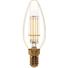 Panasonıc E14 Fil Lamba, Sarı Işık 4W 360LM 2000K Gold