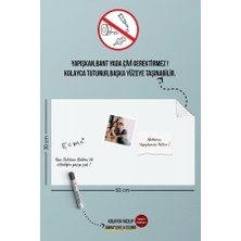 Yapışkansız Tutunabilen 2 Adet Beyaz Akıllı Kağıt 50X70 Cm, Yazı Tahtası, Sihirli Pano