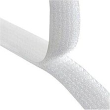 Beyaz-Cırt Cırtlı Bant-Çift Taraflı(Dişi+Erkek)-2 cm Genişlik- 25 Metre (Ürünün Arkası Ya