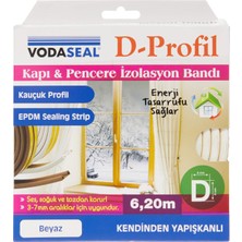 53.01.049 Kapı Pencere Izolasyon Bandı, Kauçuk Profil, Kendinden Yapışkanlı, Beyaz