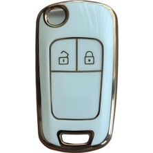 Autohan Keys Anahtar Kılıfı Astra J, Corsa D, Corsa E, Insignia, Mokka, Meriva Için, Beyaz-Altı