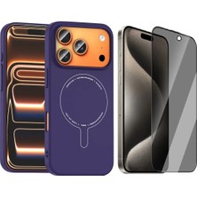 Vendas Apple iPhone 17 Pro Max Kılıf M-Safe Şarj Özellikli Kamera Korumalı Zore Elio Sert PC Kapak + Hayalet Ekran Koruyucu