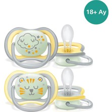 Philips Avent Ultra Air Gece Emzik, 18 Ay+, 2'li Paket, Karanlıkta Parlayan, Ortodontik Silikon, Ge
