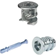 Hafele Minifix Seti 15/18 mm Çelik Dübelli Mobilya Bağlantı Elemanı 20 Adet