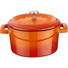 Lava Metal Döküm Mini Tencere, 10 Cm, 0.35 L Hacim, Turuncu