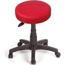 Depolife Silinebilir Deri Döşeme Konforlu Ofis Büro Bilgiyayar Taburesi Tekerlekli Tabure Eczane
