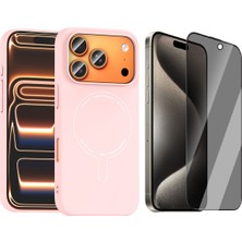 Vendas iPhone 17 Pro Max Kılıf M-Safe Şarj Özellikli Kamera Korumalı Zore Elio Sert PC Kapak + Hayalet Ekran Koruyucu