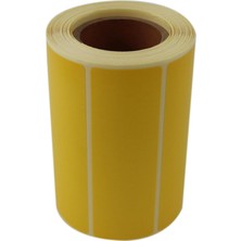 Sarı Zemin Baskılı Kuşe Etiket 100MM x 30MM Ruloda 500 Adet 40MM Kuka Çapında Barkod Yazıcı