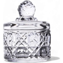 Deconox Lüx Kristal Mini Cam Şekerlik & Cam Lokumluk, Kesme Cam Lüx Şekerlik 7.5cm*9.2cm - 06643