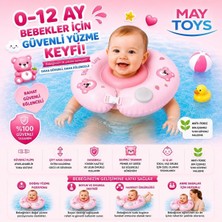 Maytoys Bebek Boyun Simidi Kendinden Şişen 0-12 Ay Yüzme Simidi, Çift Tokalı Emniyet Kilitli